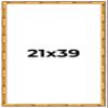 21x39 Frame Gold Bamboo Solid Wood Picture Frame | 1 Inch Moulding Width | Interior Frame Depth 0.75 Inches | Complete with UV Acrylic Plexiglass, Foam Board Backing & Hanging Hardware view 1