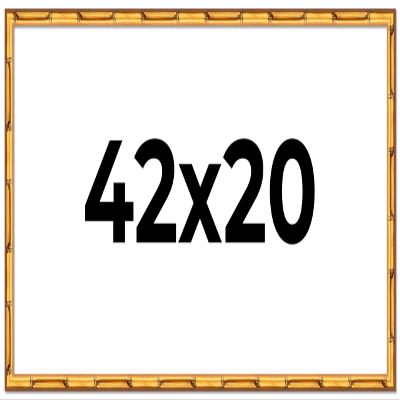 42x20 Frame Gold Bamboo Solid Wood Picture Frame | 1 Inch Moulding Width | Interior Frame Depth 0.75 Inches | Complete with UV Acrylic Plexiglass, Foam Board Backing & Hanging Hardware
