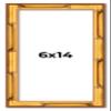 6x14 Frame Gold Bamboo Solid Wood Picture Frame | 1 Inch Moulding Width | Interior Frame Depth 0.75 Inches | Complete with UV Acrylic Plexiglass, Foam Board Backing & Hanging Hardware view 1