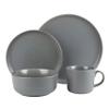 10 Strawberry Street Double Line 16 Piece Dinnerware Set, Matte Gray view 2
