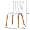 Fabulaxe Modern White Dining Chair, Windsor Design, Beech Wood Legs, Kitchen Table Chair, Silla Comedor, Single or Set of 2 Small Dining Chairs view 2