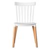 Fabulaxe Modern White Dining Chair, Windsor Design, Beech Wood Legs, Kitchen Table Chair, Silla Comedor, Single or Set of 2 Small Dining Chairs view 3