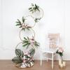 5Ft | 4-Tiered Gold Hoop Pillar Flower Stand, Metal Wedding Arch Table Centerpiece - Hoop Wreath view 1
