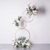 5Ft | 4-Tiered Gold Hoop Pillar Flower Stand, Metal Wedding Arch Table Centerpiece - Hoop Wreath view 2