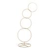 5Ft | 4-Tiered Gold Hoop Pillar Flower Stand, Metal Wedding Arch Table Centerpiece - Hoop Wreath view 3