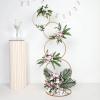 5Ft | 4-Tiered Gold Hoop Pillar Flower Stand, Metal Wedding Arch Table Centerpiece - Hoop Wreath view 4