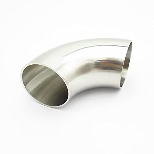 2-1/4" 57mm OD 304 Stainless Steel Sanitary Weld 90 Degree Elbow Pipe Fitting for Home Brew Homebrew Wine Beer Brewing
