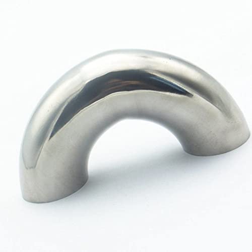 2" 51mm OD 304 Stainless Steel Sanitary Weld 180 Degree Elbow Pipe Fitting for Home Brew Homebrew Wine Beer Brewing