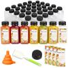 TOMNK 45pcs 8oz Plastic Juice Bottles with Black Caps Empty Reusable Clear Bottles with Label, Funnel and Brush Beverage Containers Bulk with Lids for Juicing, Smoothies, Fridge view 1