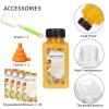 TOMNK 45pcs 8oz Plastic Juice Bottles with Black Caps Empty Reusable Clear Bottles with Label, Funnel and Brush Beverage Containers Bulk with Lids for Juicing, Smoothies, Fridge view 3