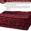 12 Packs Sequin Table Runner Glitter Dining Table Runner for Birthday Wedding Engagement Bridal Baby Shower Bachelorette Holiday Celebration Party Supplies Decorations (12" x 72", Burgundy) view 2