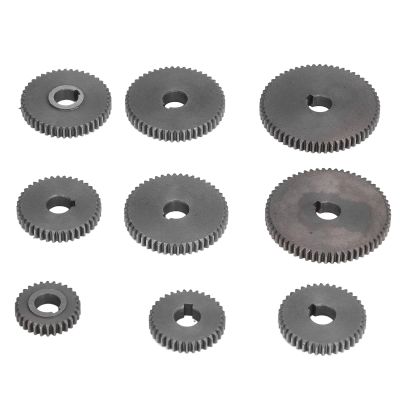 ViaGasaFamido 9Pcs Metal Gear Set Mini Lathe Metal Cutting Machine Gears Lathe Gears Metal Exchange Gears Replacement Parts 2xT60 2xT50 1xT45 2xT40 1xT35 1xT30