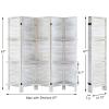 AMBITION LAND Room Divider with Shelves, Privacy Screen, Room Dividers and Folding Privacy Screens, 5 Panel Wood Temporary Wall Partition Separation Separator, Coconut view 2