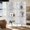 AMBITION LAND Room Divider with Shelves, Privacy Screen, Room Dividers and Folding Privacy Screens, 5 Panel Wood Temporary Wall Partition Separation Separator, Coconut view 3