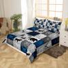 Erosebridal Rustic Bear Duvet Cover Queen for Teens Boys,Happy Camping Bedding Set Cabin Lodge Decor,Wild Animal Elk Antler Comforter Cover,Hunting Patchwork Quilt Cover 3pcs Blue Grey Camper Gift view 2