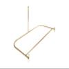 Utopia Alley Rustproof Wall Mounted Aluminum D-shape Shower Rod With Ceiling Support for Freestanding Tubs, 60 Inch Large Size by 25 Inch, Gold view 2