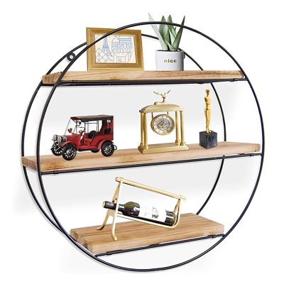 CONMING Wall Shelf Round with 3 Levels,Fashion Hanging Floating Shelves,Home Decor Shelves,Easy to Install,for Bathroom, Bedroom, Living Room,Kitchen, Office