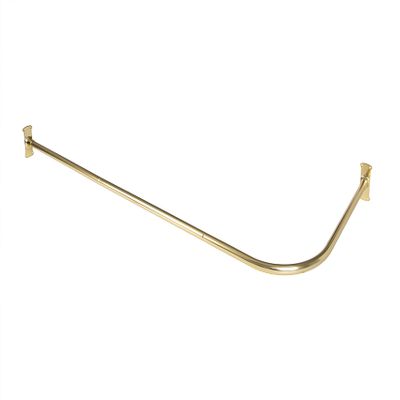 68x28 in. Rustproof L-Shaped Corner Shower Curtain Rod - Gold