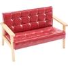 Kelendle Sofa Chair: Couch with Solid Wood Arm & PU Leather Fabric Children Seating Chair Photography Prop Bench Photoshoot Photo Posing Props for Burgundy Loveseat view 1