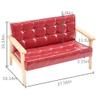 Kelendle Sofa Chair: Couch with Solid Wood Arm & PU Leather Fabric Children Seating Chair Photography Prop Bench Photoshoot Photo Posing Props for Burgundy Loveseat view 3