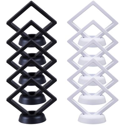 10 Pcs Suspended Floating Display Case, 2.75 in 3D Floating Display Case Coins Display Frame 3D Floating Frame Display Holder Floating Transparent Frame Display Case