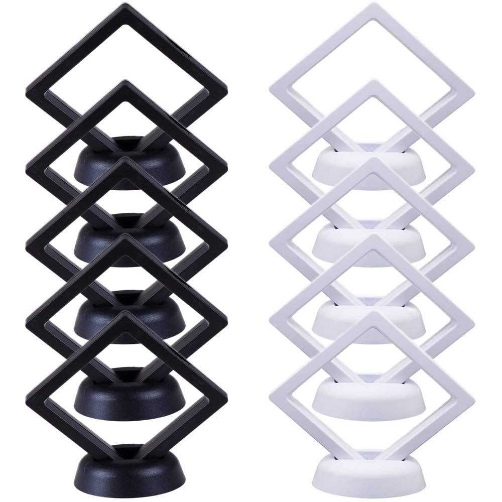 10 Pcs Suspended Floating Display Case, 2.75 in 3D Floating Display Case Coins Display Frame 3D Floating Frame Display Holder Floating Transparent Frame Display Case