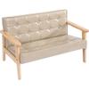 Kelendle Sofa Chair: Solid Wood Arm & PU Leather Fabric Seating Chair Photography Prop Bench Photoshoot Photo Posing Props for Camel Loveseat view 1