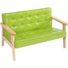 Kelendle Kid Sofa Chair: Kid Couch with Solid Wood Arm & PU Leather Fabric Children Seating Chair Photography Prop Bench Photoshoot Photo Posing Props for Boys Girls Green Loveseat view 1