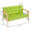 Kelendle Kid Sofa Chair: Kid Couch with Solid Wood Arm & PU Leather Fabric Children Seating Chair Photography Prop Bench Photoshoot Photo Posing Props for Boys Girls Green Loveseat view 3