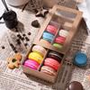 BAKIPACK 15 Macaron Boxes, Macaron Gift Box for 12 (Interior Measurement 7.34.2 1.9 Inches), Macaron Packaging Boxes with Clear Window Kraft without Macarons inside view 4