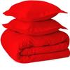 100% Giza Long Staple Cotton Smooth Finish 5 PCs Duvet Cover Set, Zipper Closure (Red Solid, Emperor - 94 x 118) view 1
