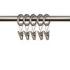 Astamoda 9/16 inch Noise-Canceling Curtain Rings w/Clips (Set of 10) - Satin Nickel view 1
