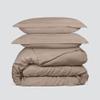 100% Giza Long Staple Cotton Smooth Finish 5 PCs Duvet Cover Set, Zipper Closure (Taupe Solid, Emperor - 94 x 118) view 1