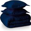 100% Giza Long Staple Cotton Smooth Finish 5 PCs Duvet Cover Set, Zipper Closure (Navy Blue Solid, Emperor - 94 x 118) view 1