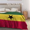Adugen Origei Flannel Warm Super Soft Ghana Flag Blanket 40"x50" view 4
