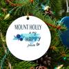 Christmas Ornament Tree 2023 with City Name Ornament Mount Holly North Carolina is My Happy Place - Mount Holly NC Ornaments - Xmas Decoration Gift Family 3" MDF Plastic White view 1