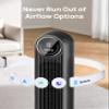 Dreo Tower Fan for Bedroom, 2026 Upgraded DC Motor, 28ft/s High Velocity, 20dB Ultra Quiet Standing Fan, 8 Speeds 4 Modes, 90 Oscillating Bladeless Fan for Indoors, Floor Fans with Remote, Black view 4