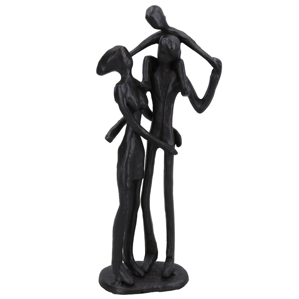 AB Tools Family of 3 Piggy Back Silhouette Figurine Statue House Decor Ornament Cast Iron