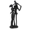 AB Tools Family of 3 Piggy Back Silhouette Figurine Statue House Decor Ornament Cast Iron view 1
