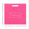 Purple Q Crafts Pink Die Cut Plastic Shopping Bags with Thank You Logo 12"x15" Boutique Bags with Handles 100 Pack for Merchandise, Gifts, Trade Shows and More view 2