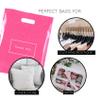Purple Q Crafts Pink Die Cut Plastic Shopping Bags with Thank You Logo 12"x15" Boutique Bags with Handles 100 Pack for Merchandise, Gifts, Trade Shows and More view 3