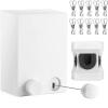 ABHILWY Retractable Clothesline Clothes Line Retracting Outdoor/Indoor, Heavy Duty Stainless Steel Adjustable Drying Rope Wire Dryer with ABS case+Aluminum, Self Adhesive Wall Mount Upgrade Knob White view 1