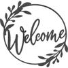 Badger Steel USA - Welcome Floral - Metal Wall Art - 24" X 24" - Black view 3
