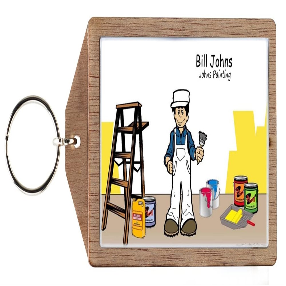 PrintedPerfection.com Personalized Painter - Female Wooden Key Chain
