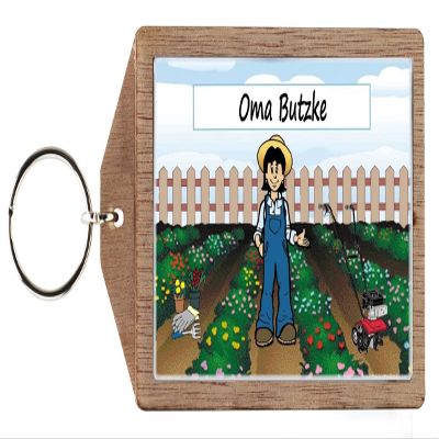 PrintedPerfection.com Personalized Gardener - Female Wooden Key Chain