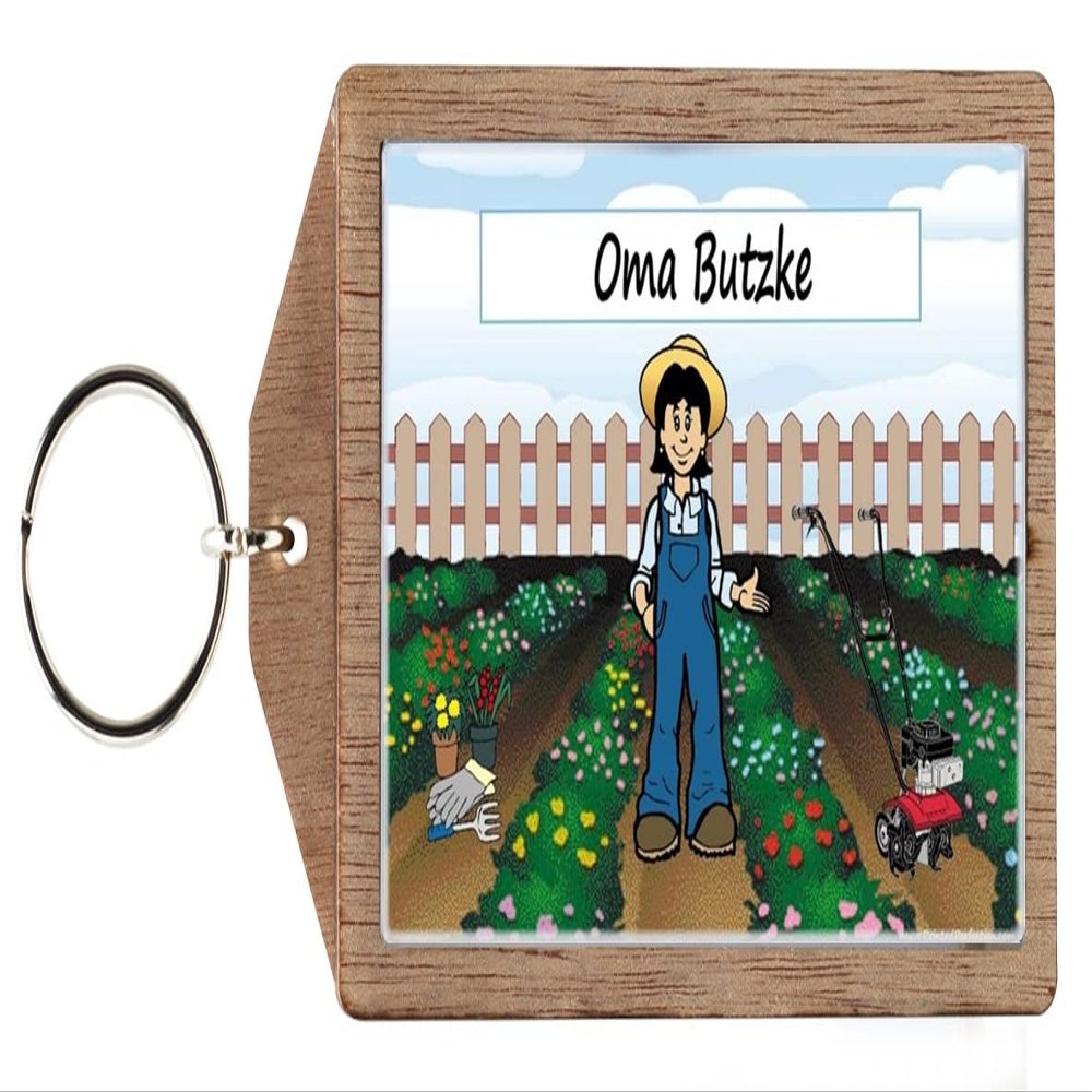 PrintedPerfection.com Personalized Gardener - Female Wooden Key Chain
