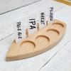 Beer Flight Sampler Paddle Board Surfboard Shape. For 4oz to 5oz Glasses. Made in Oakville, MD USA. view 2