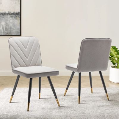 ALISH Dining Chairs, Mid Century Modern Dining Chairs Set of 2 Dining Room Chairs Upholstered Dining Chairs with Metal Legs Desk Chairs Side Chair for Kitchen, Living Room