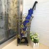 Umbrella Stand Openwork Holder, Antique Umbrella Rack with Removable Drip Tray, Metal Office Hallway for Umbrellas Walking Cane (Color : Yellow) view 2