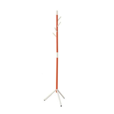 YKHB Floor Coat Rack Creative Iron Art Coat Rack Hanger Floor Standing Home Clothes Hanging Storage Rack Wood Coat Stand Bedroom Storage Organize Easy to Assemble (Color : Red)